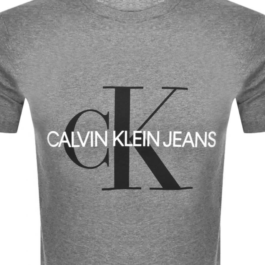 Calvin Klein Jeans Monogram Logo T Shirt Grey | Mainline